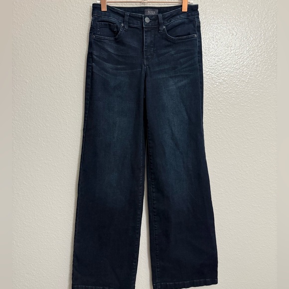 NYDJ Wide Leg Dark Denim Jeans - Picture 1 of 5